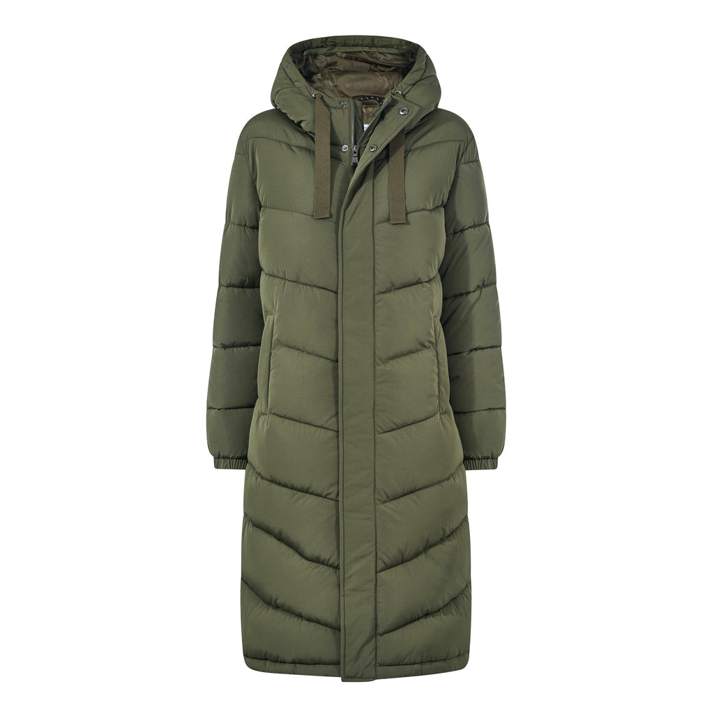 Raleigh Womens Long Insulated Jacket - Khaki - Image 10