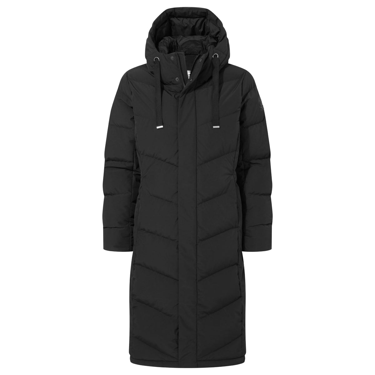 Raleigh Luxe Womens Long Shower Resistant Down Insulated Jacket - Black - Image 11
