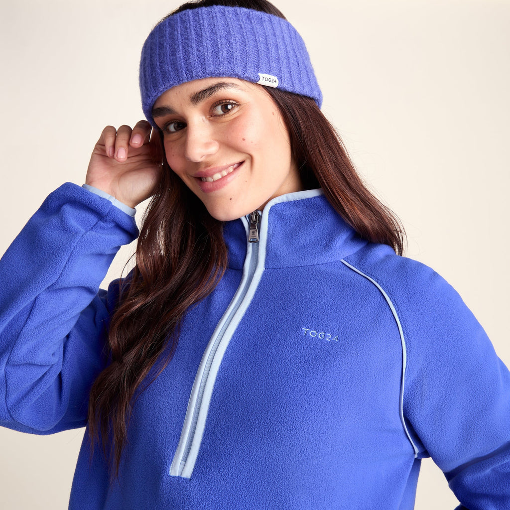 Rawson Womens Relaxed Fit Microfleece Zip Neck - Cobalt Blue - Image 5