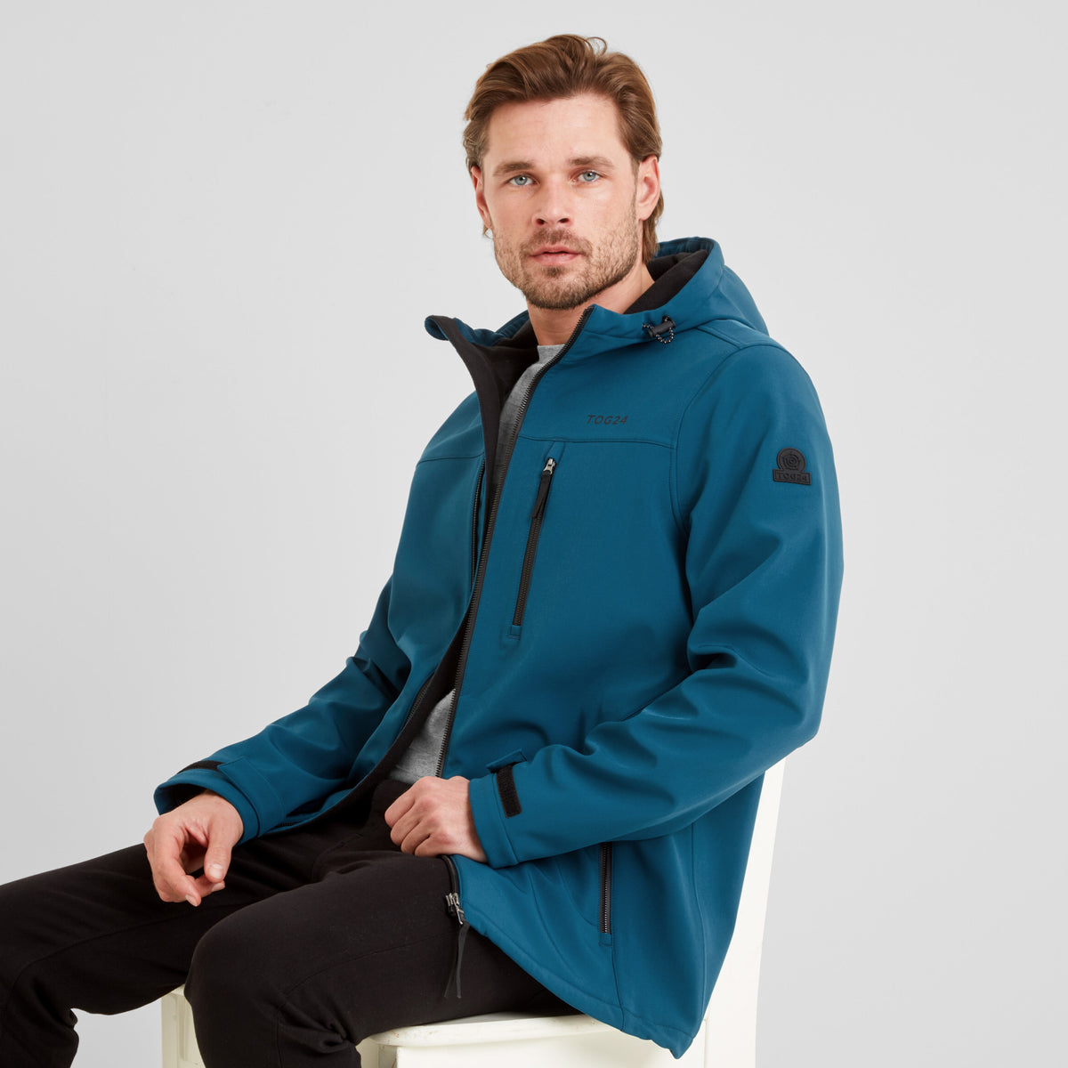 Retner Mens Waterproof Softshell Hooded Jacket - Marine Blue - Image 4