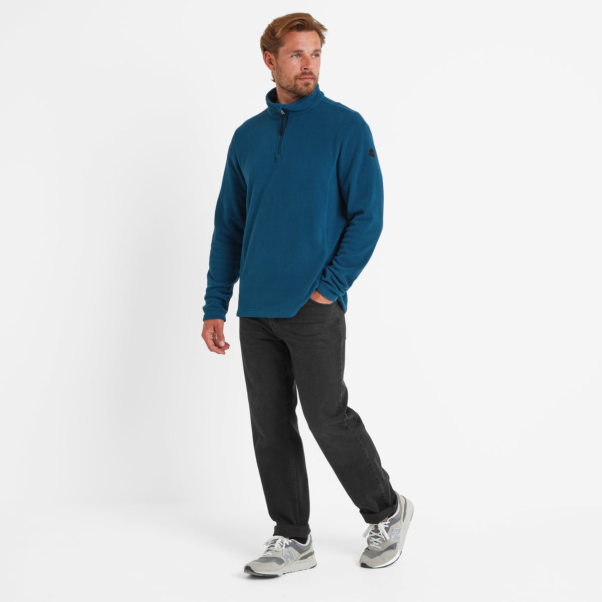 Revive Mens Quarter Zip Fleece - Marine Blue - Image 3