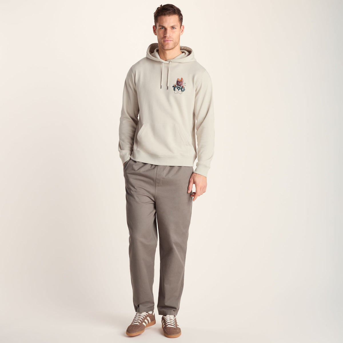 Riverton Mens Relaxed Fit Supersoft Hattie Clark Hoody - Warm Cloud - Image 2