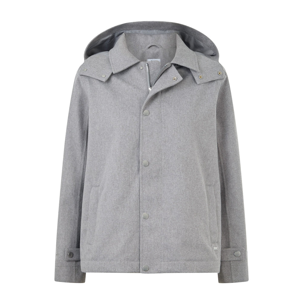 Robyn Womens Waterproof Short Trench Coat - Mid Grey Melange - Image 11