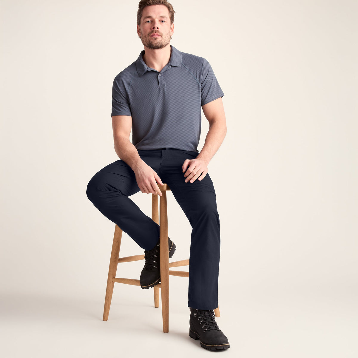 Rowland Mens Performance Trousers Short Leg - Navy - Image 4