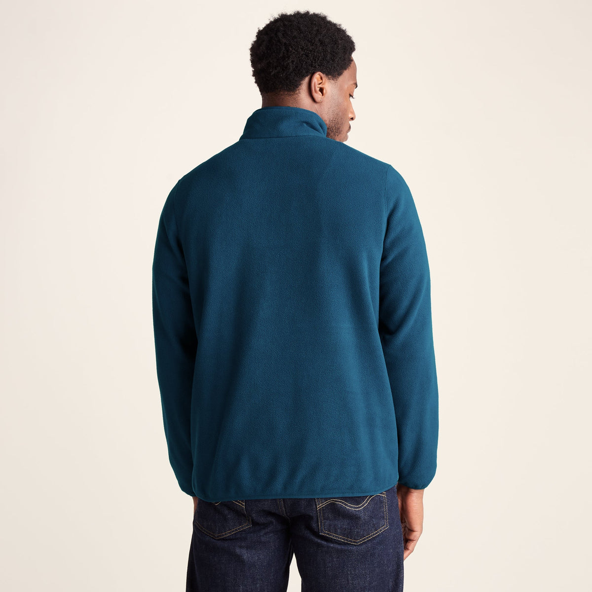 Ryle Mens Relaxed Fit Microfleece Zip Neck - Inky Blue - Image 3