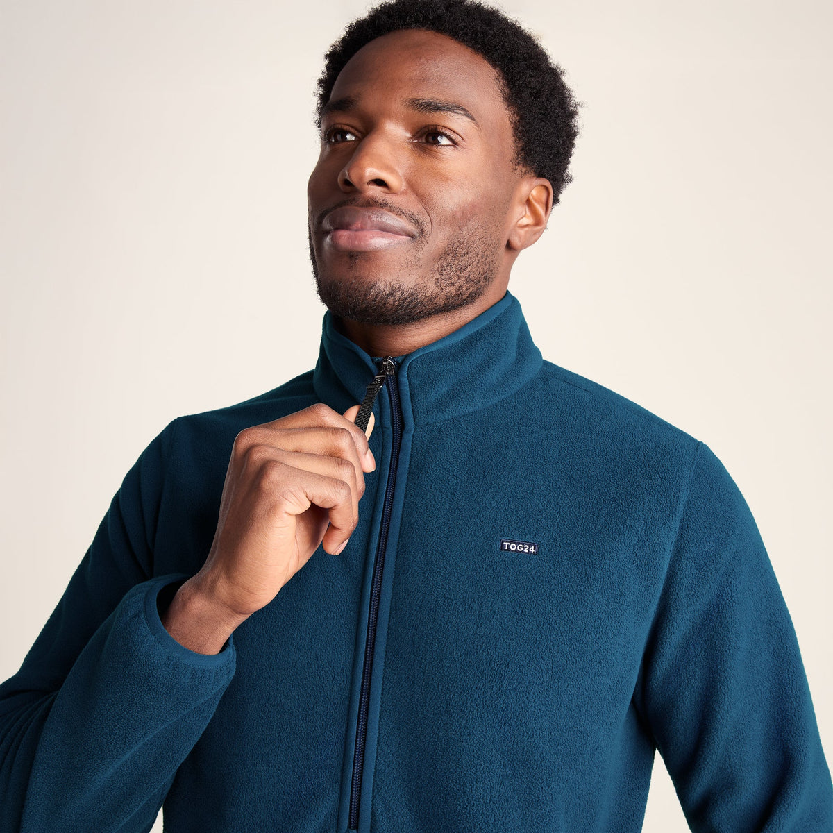 Ryle Mens Relaxed Fit Microfleece Zip Neck - Inky Blue - Image 5
