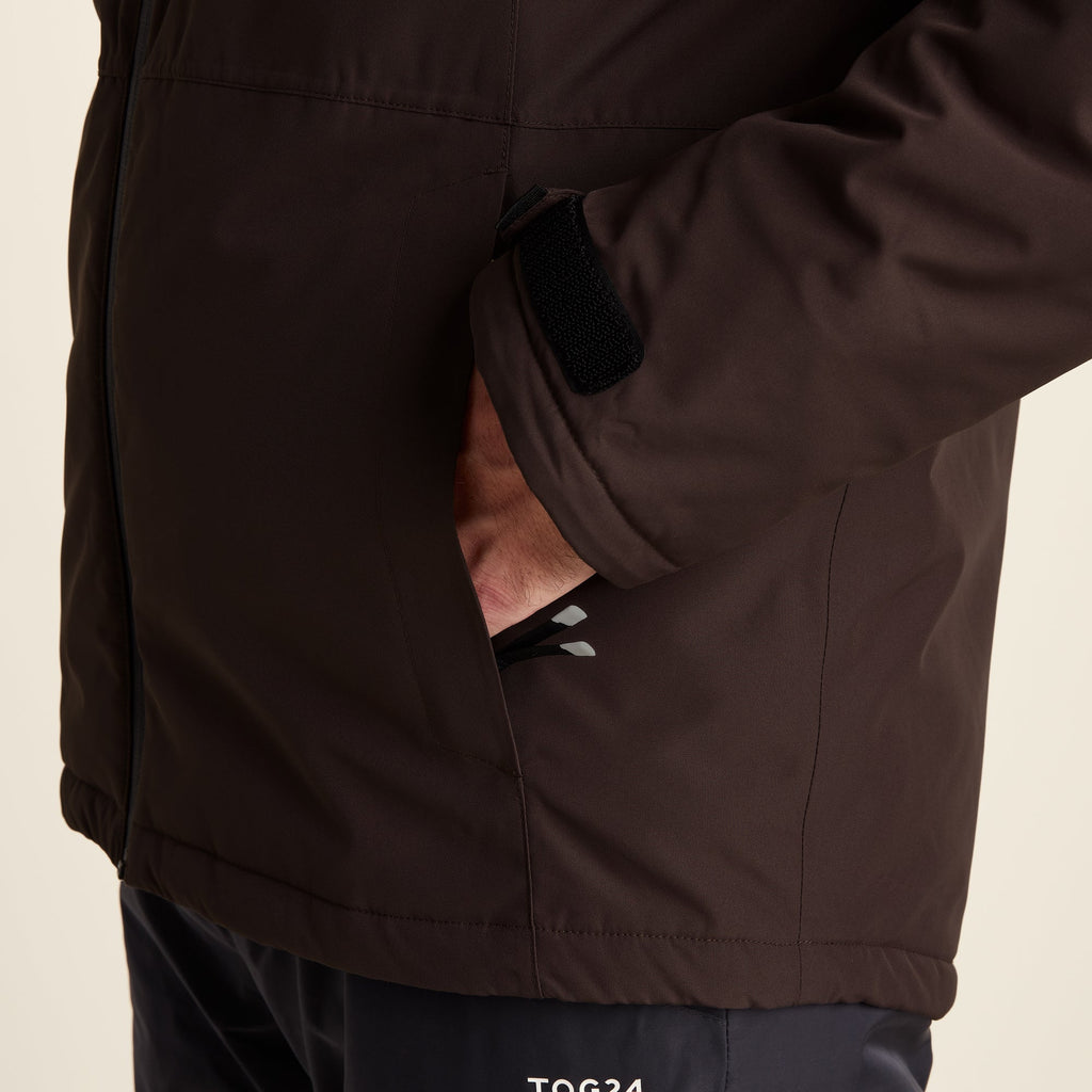 Samoens Mens Waterproof Ski Jacket - Chocolate Brown - Image 7