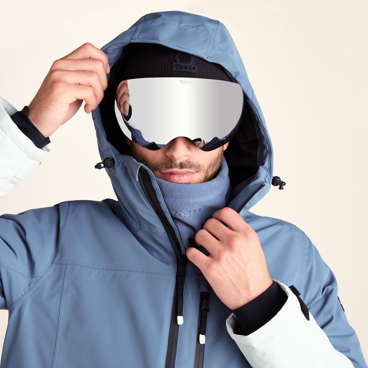 Samoens Mens Waterproof Ski Jacket - Steel Smokey Blue - Image 13