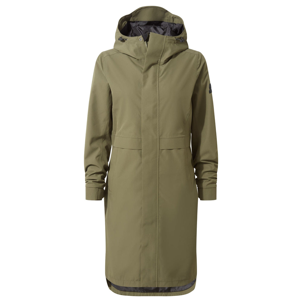 Saunter Womens Long Waterproof Jacket - Khaki - Image 9