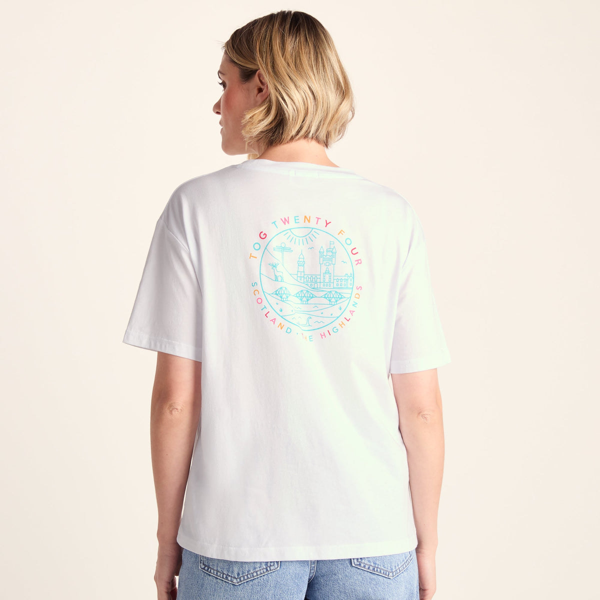 Scotland Womens 100% Cotton Supersoft Relaxed Fit T-Shirt - Optic White - Image 3