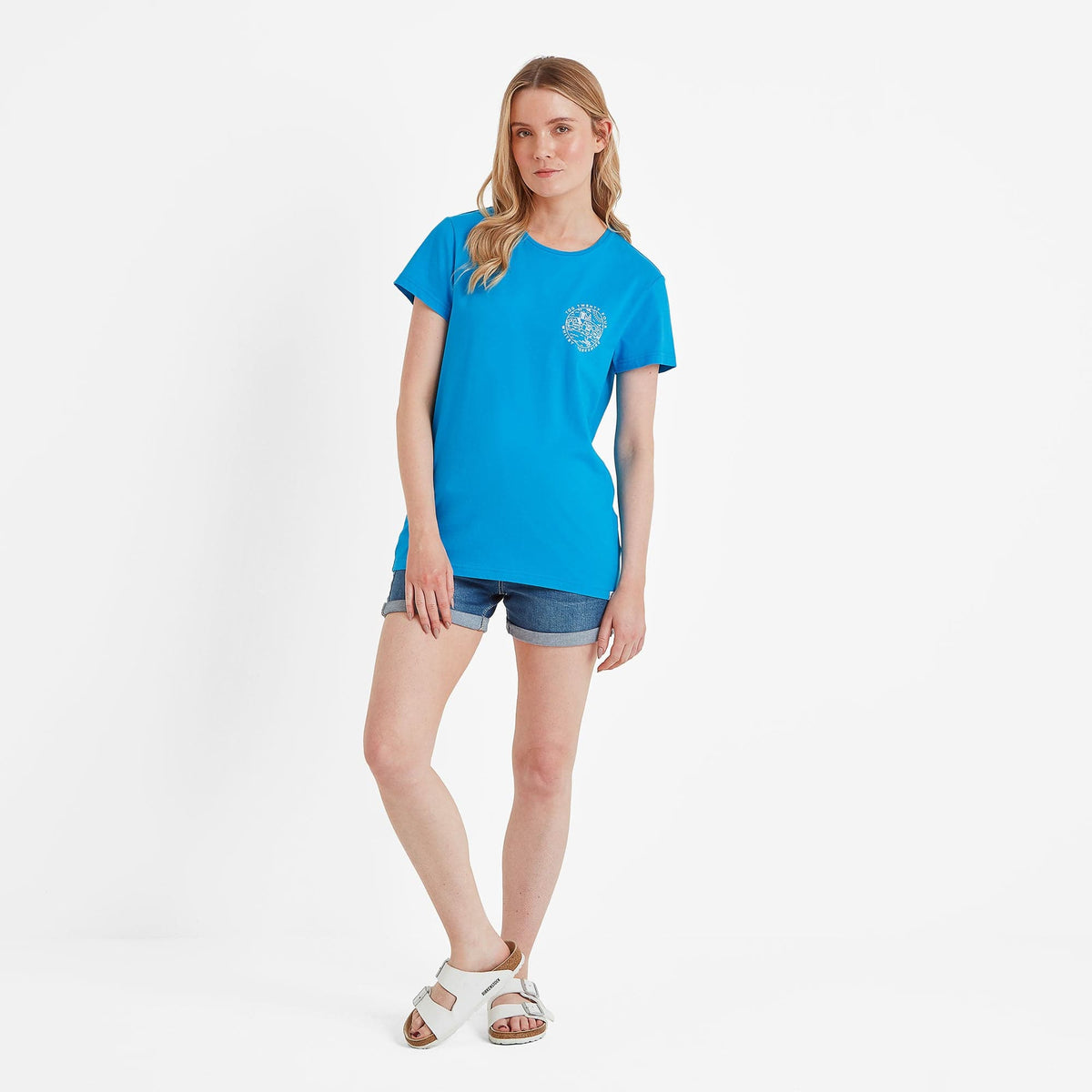 Seaside Womens 100% Cotton T-Shirt - Azure Blue - Image 2