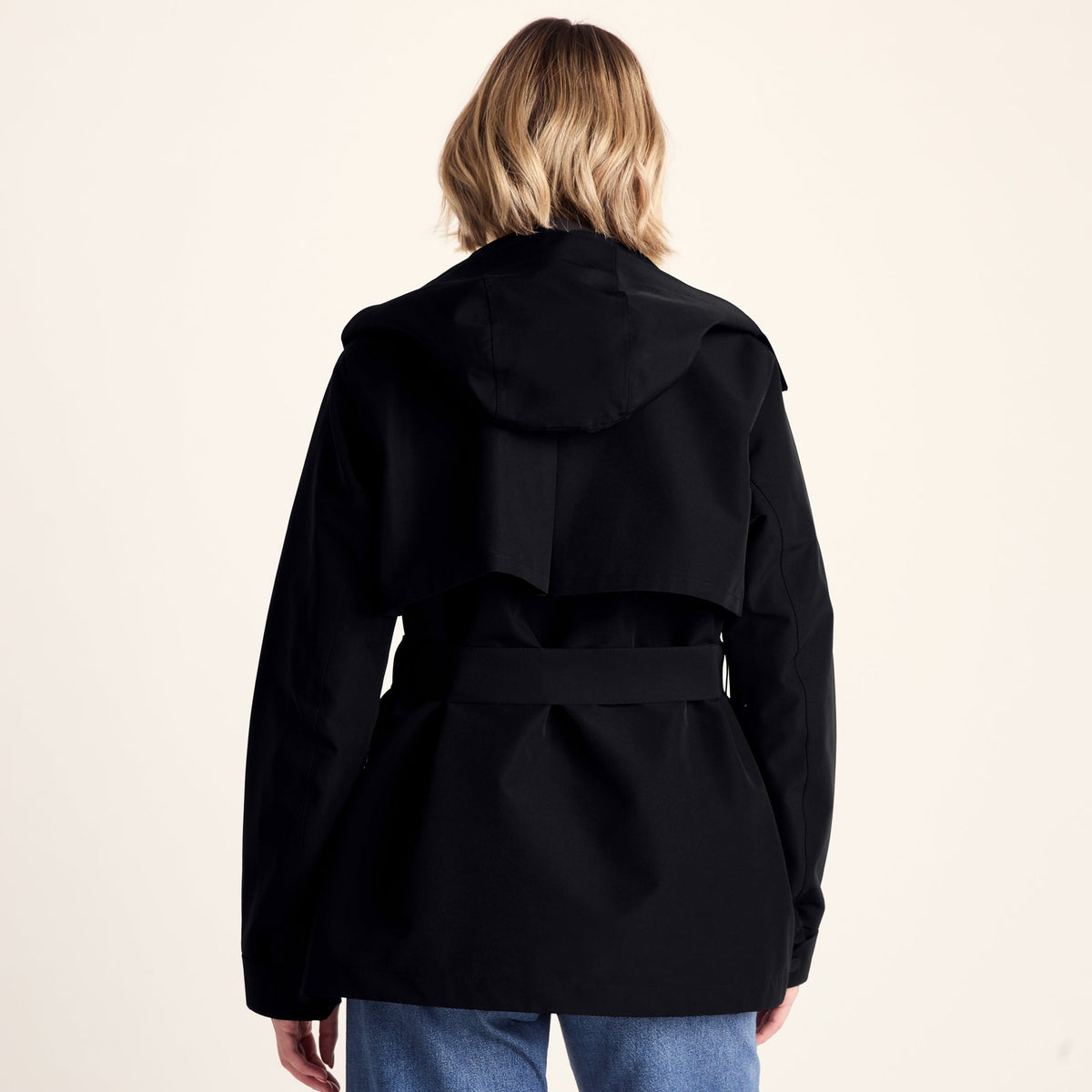 Shea Womens Waterproof Trench Coat - Black - Image 4