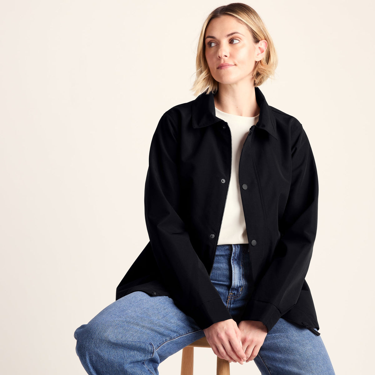 Shea Womens Waterproof Trench Coat - Black - Image 5