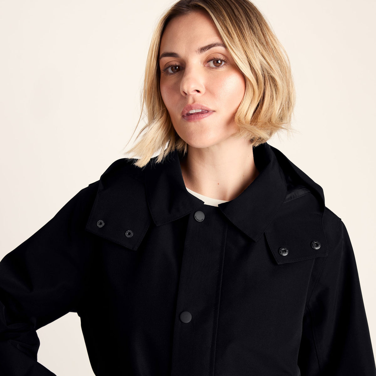 Shea Womens Waterproof Trench Coat - Black - Image 7