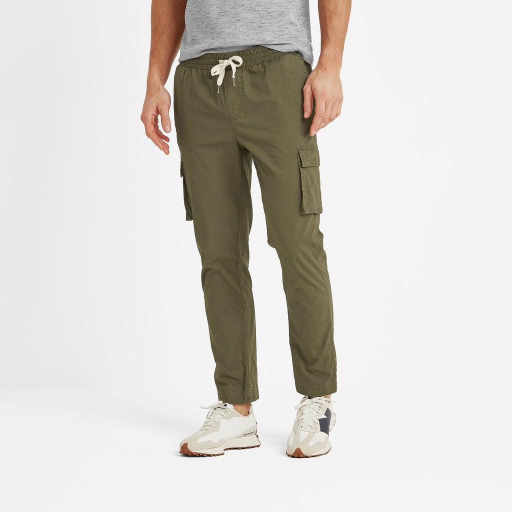 Silas Mens Cargo Trousers - Khaki - Image 2