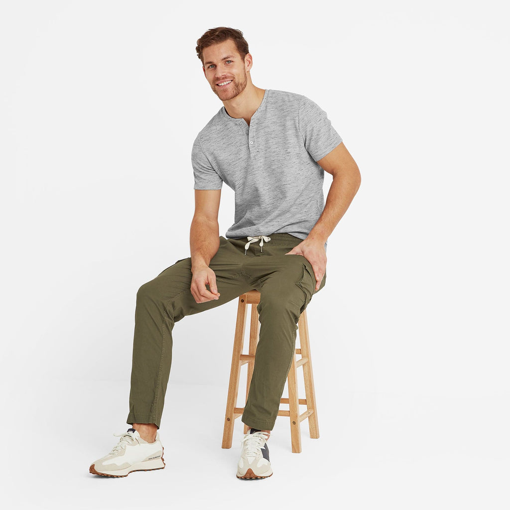 Silas Mens Cargo Trousers - Khaki - Image 4
