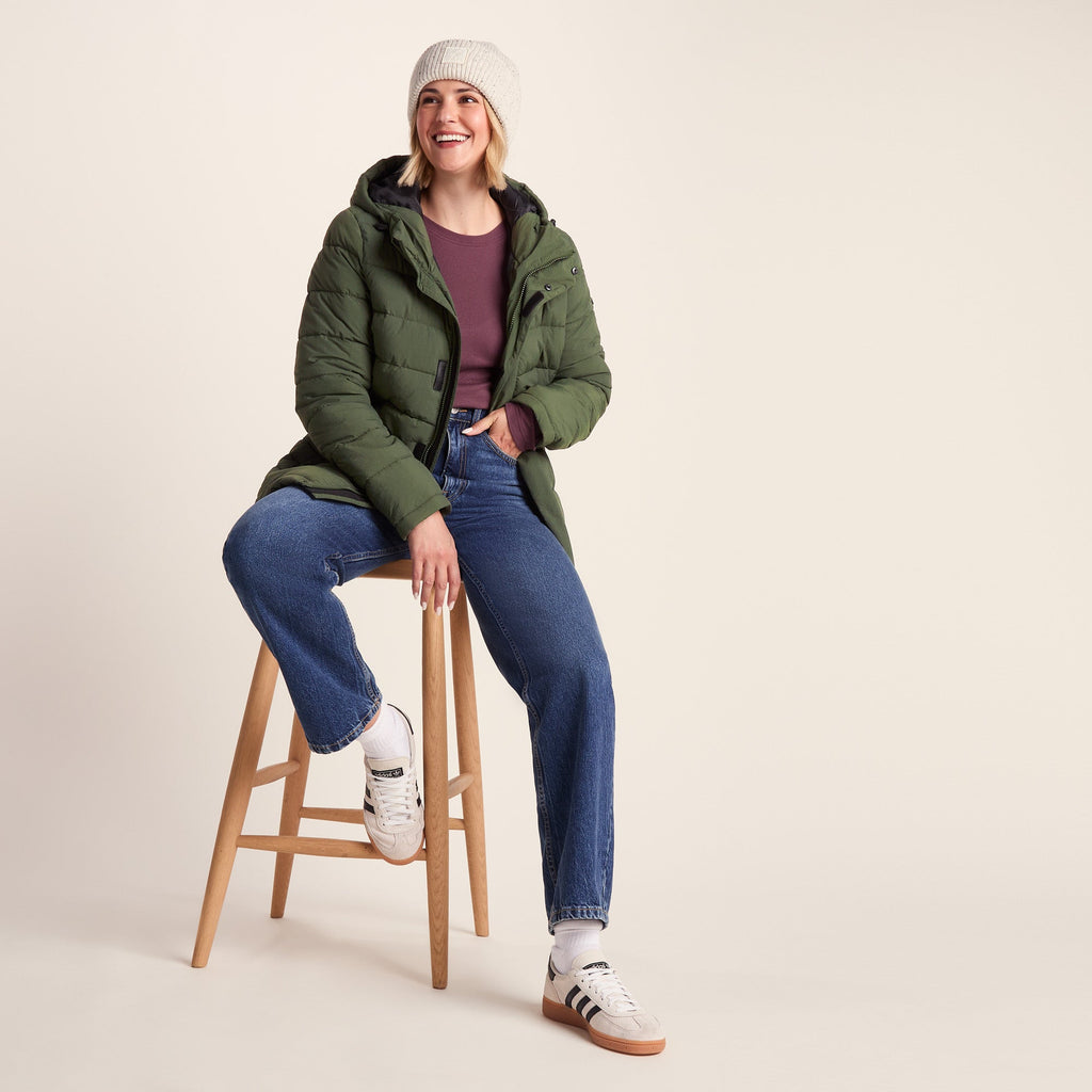 Sleight Womens Short Insulated Parka - Dark Green - Image 4