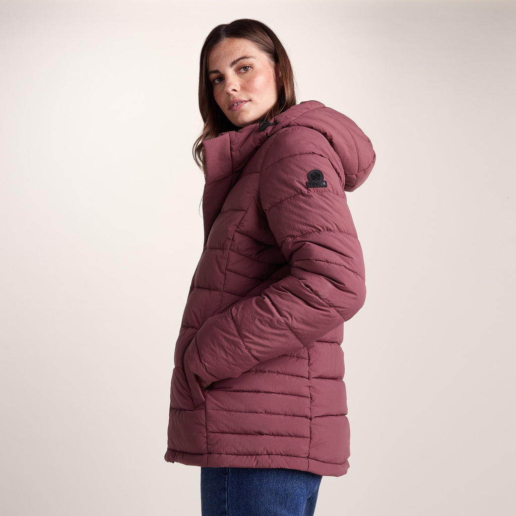 Sleight Womens Short Insulated Parka - Burgundy - Image 5