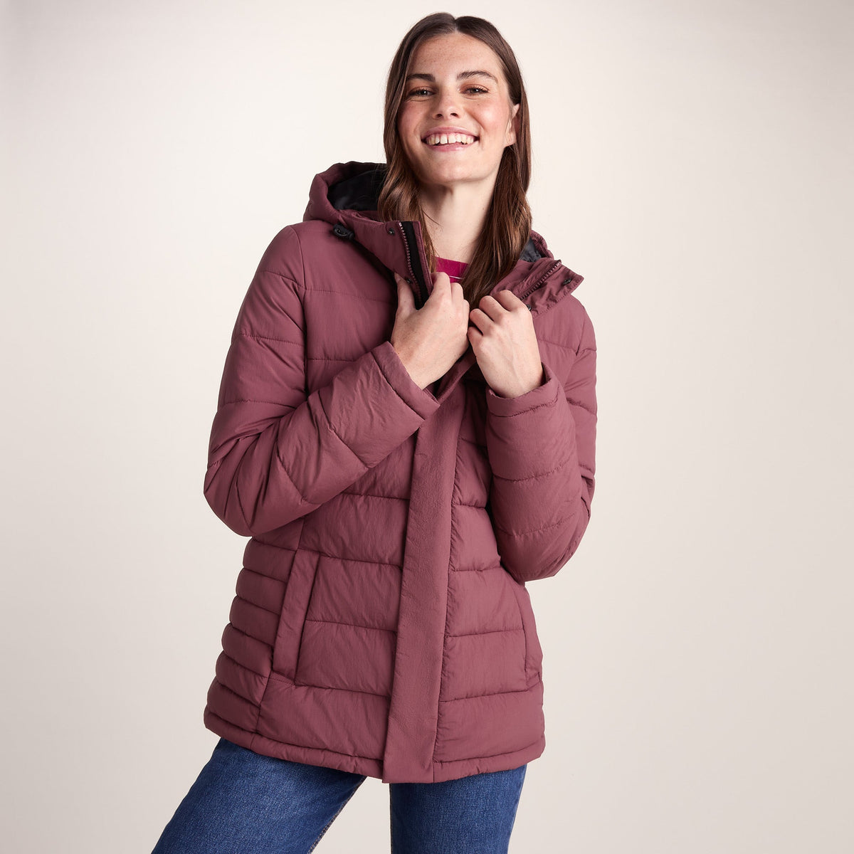 Sleight Womens Short Insulated Parka - Burgundy - Image 7