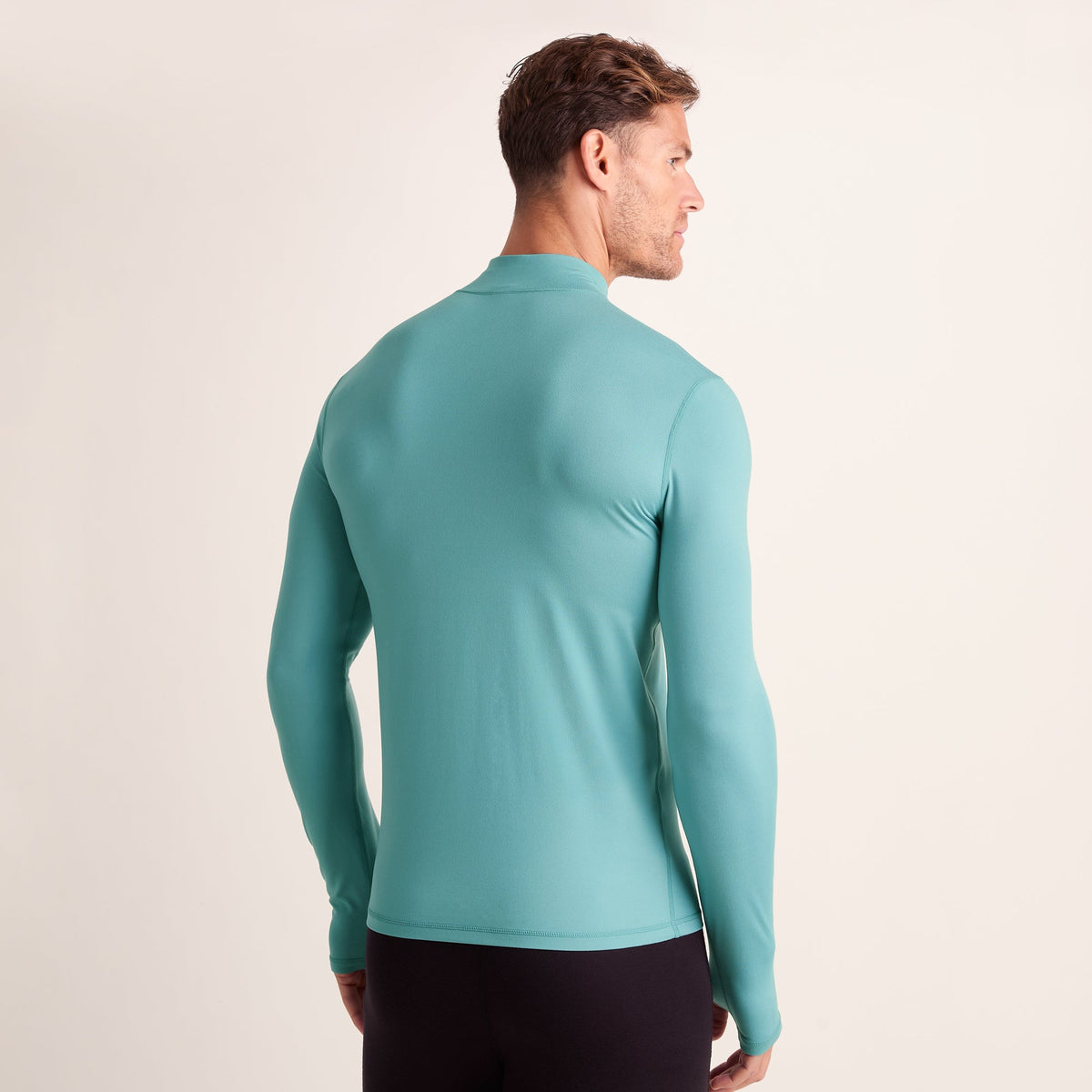 Snowdon Mens Thermal Quarter Zip Base Layer - Steel Teal - Image 5