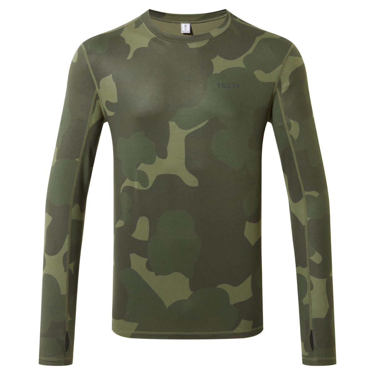Snowdon Mens Thermal Crew Neck Base Layer - Khaki Pixelated Camo - Image 5