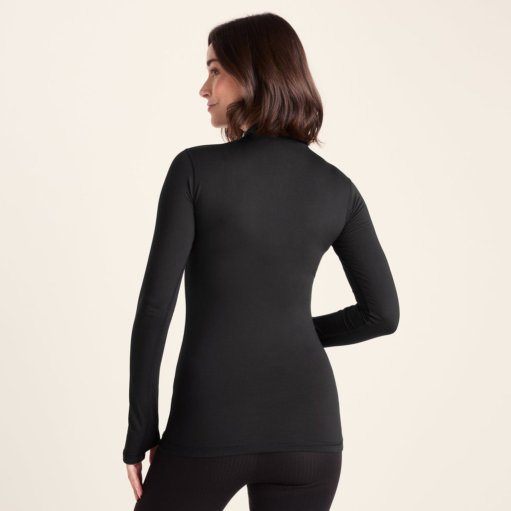 Snowdon Womens Thermal Base Layer Quarter Zip - Black - Image 3