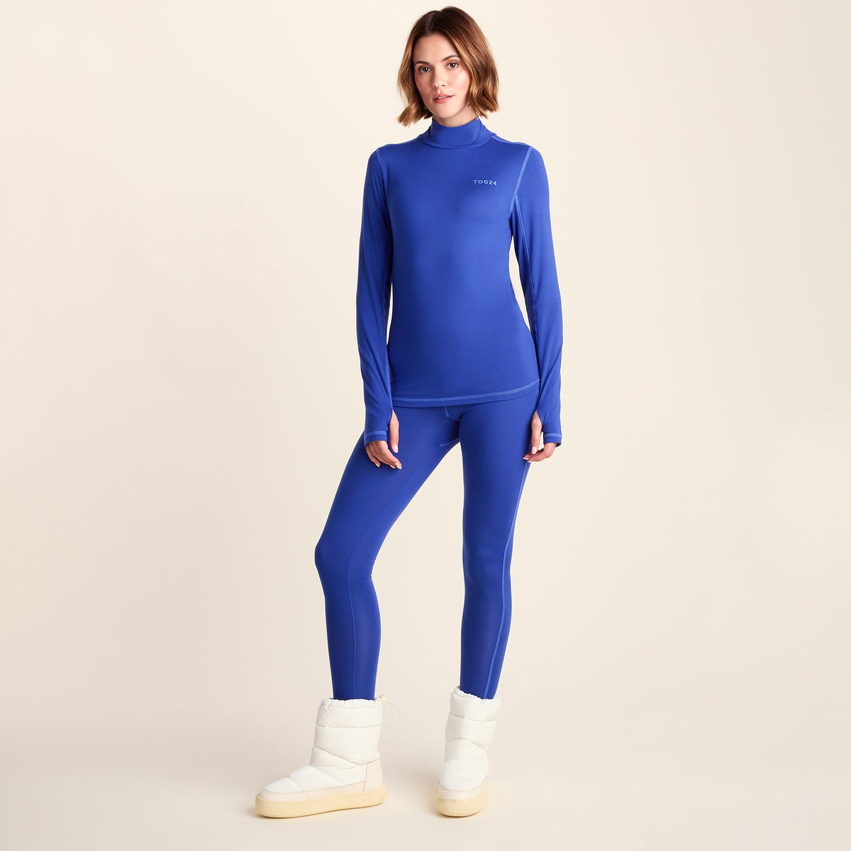 Snowdon Womens Thermal Mock Neck - Twilight Blue - Image 2