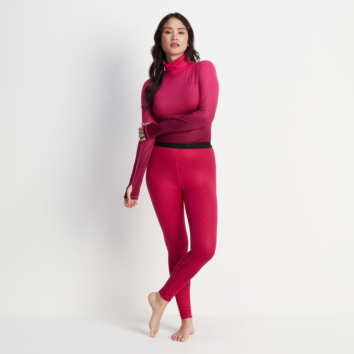 Snowdon Womens Thermal Base Layer Legging - Cerise Fairisle - Image 3