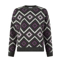 Solana Womens Chunky Fairisle Inspired Knit Jumper - Dark Grey Melange - Image 7