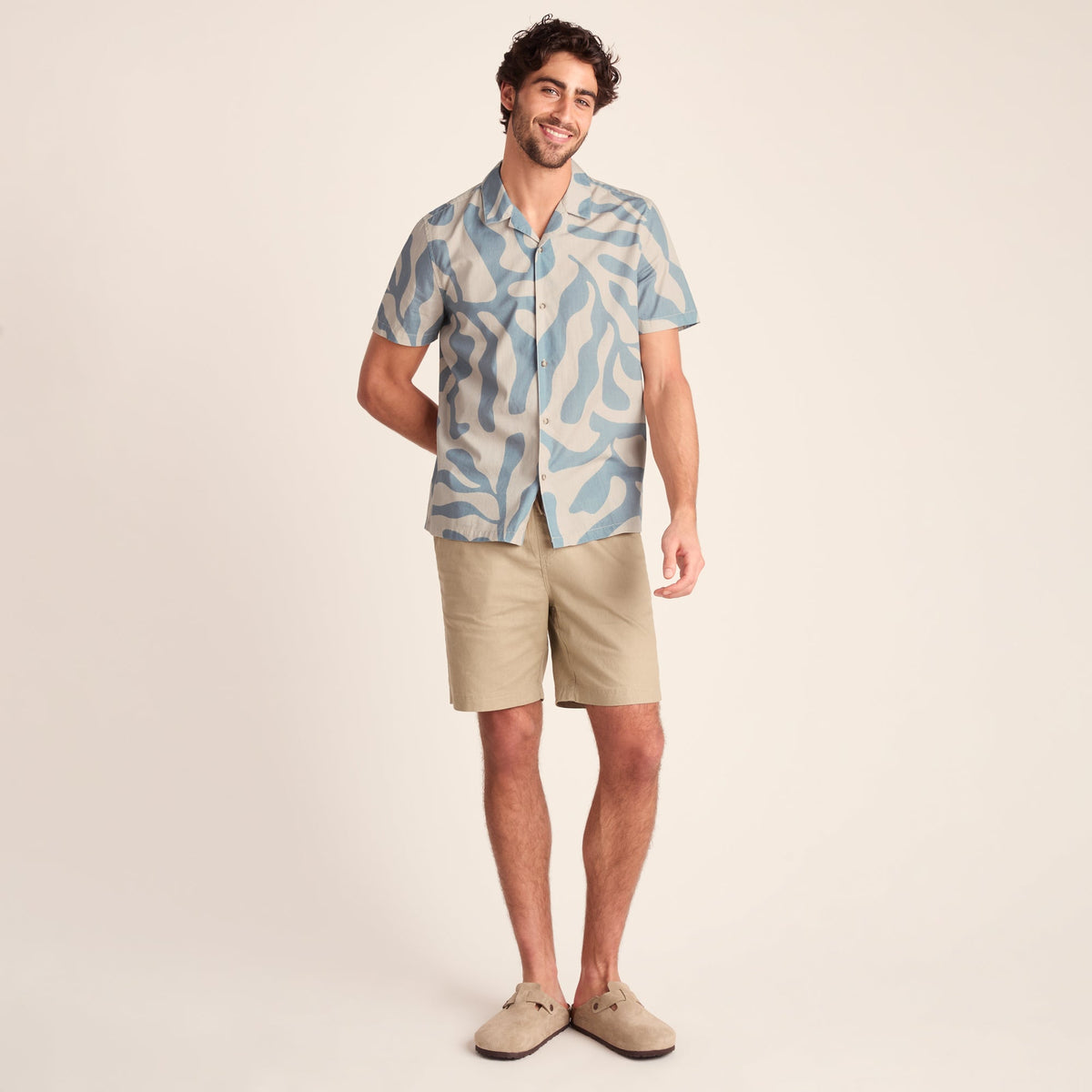 Strichen Mens Short Sleeve 100% Cotton Supersoft Shirt - Summer Sky - Image 3