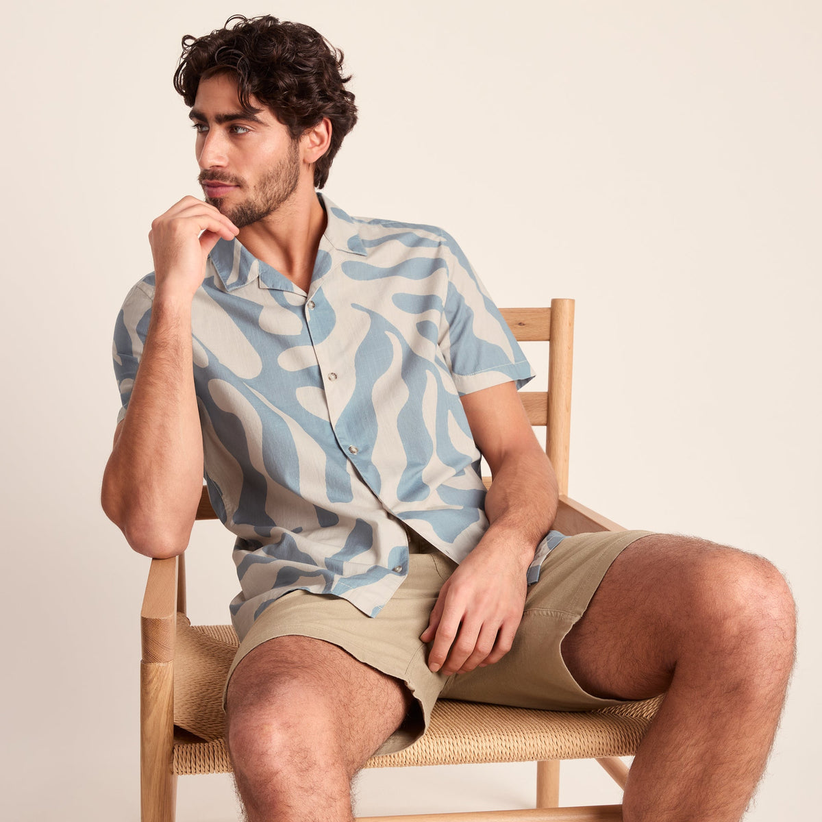 Strichen Mens Short Sleeve 100% Cotton Supersoft Shirt - Summer Sky - Image 5
