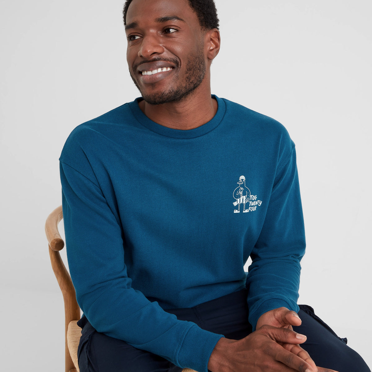 Sunnie Mens Supersoft Hattie Clark Sweatshirt - Deep Sea Blue - Image 2