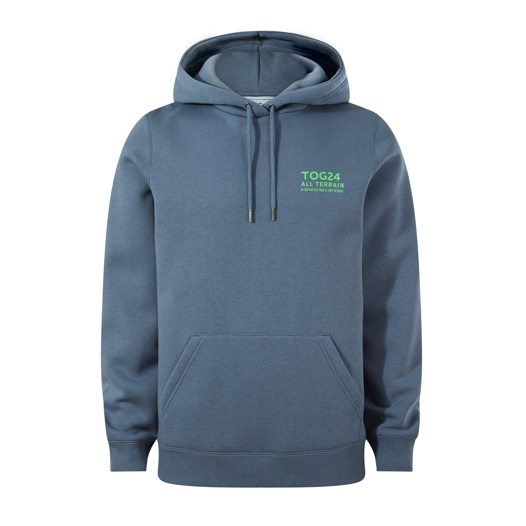 Terrain Mens Supersoft Heavyweight Graphic Print Hoodie - Smokey Blue - Image 8