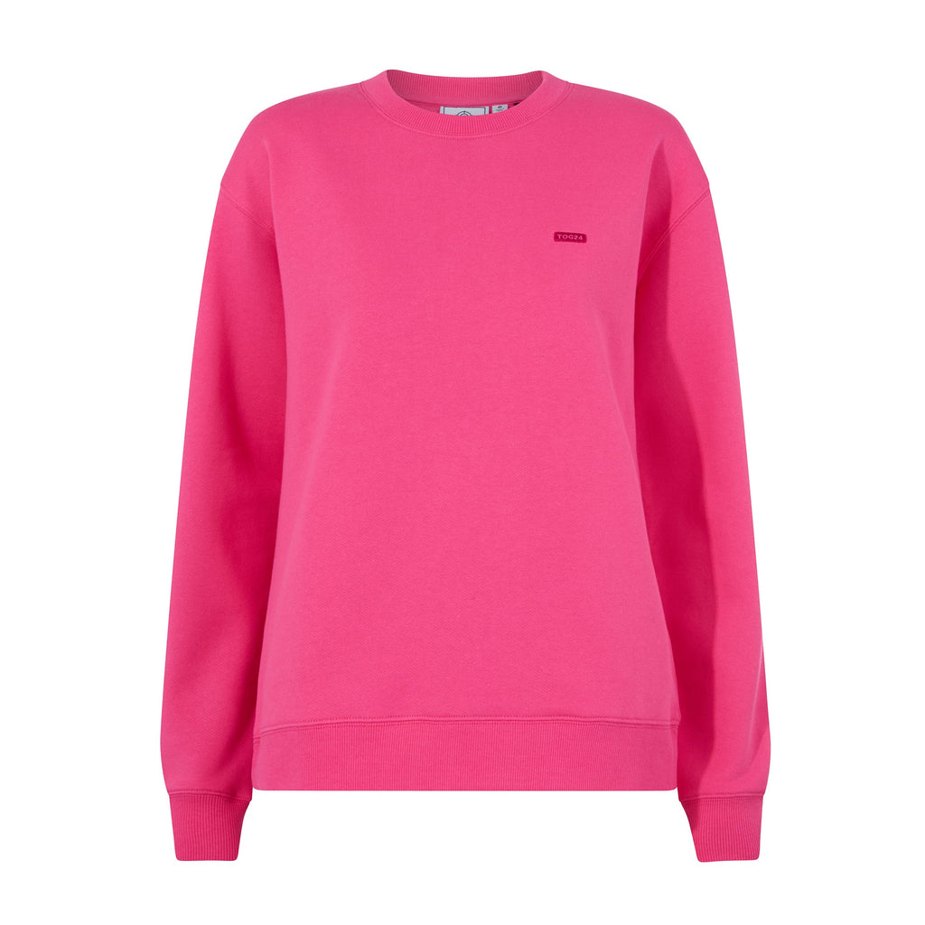 Tia Womens Heavyweight 100% Cotton Crew Neck Sweatshirt - Rich Pink - Image 6