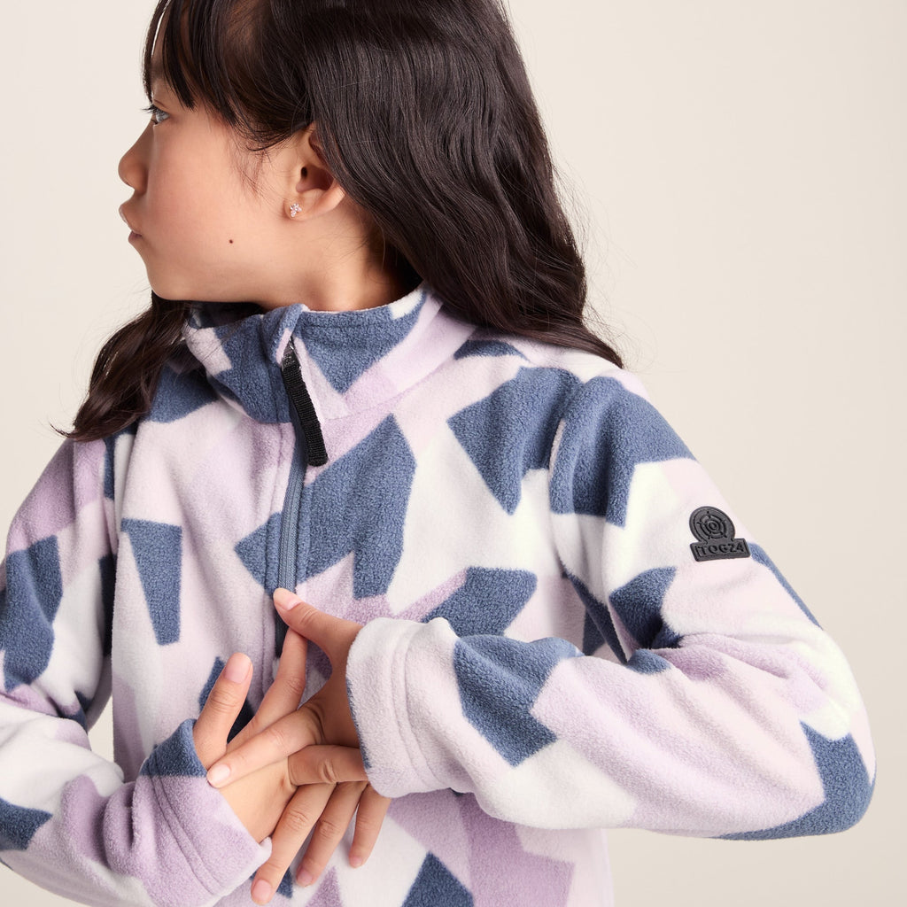 Toffolo Kids Zipneck Fleece - Abstract Mountain Print - Image 5