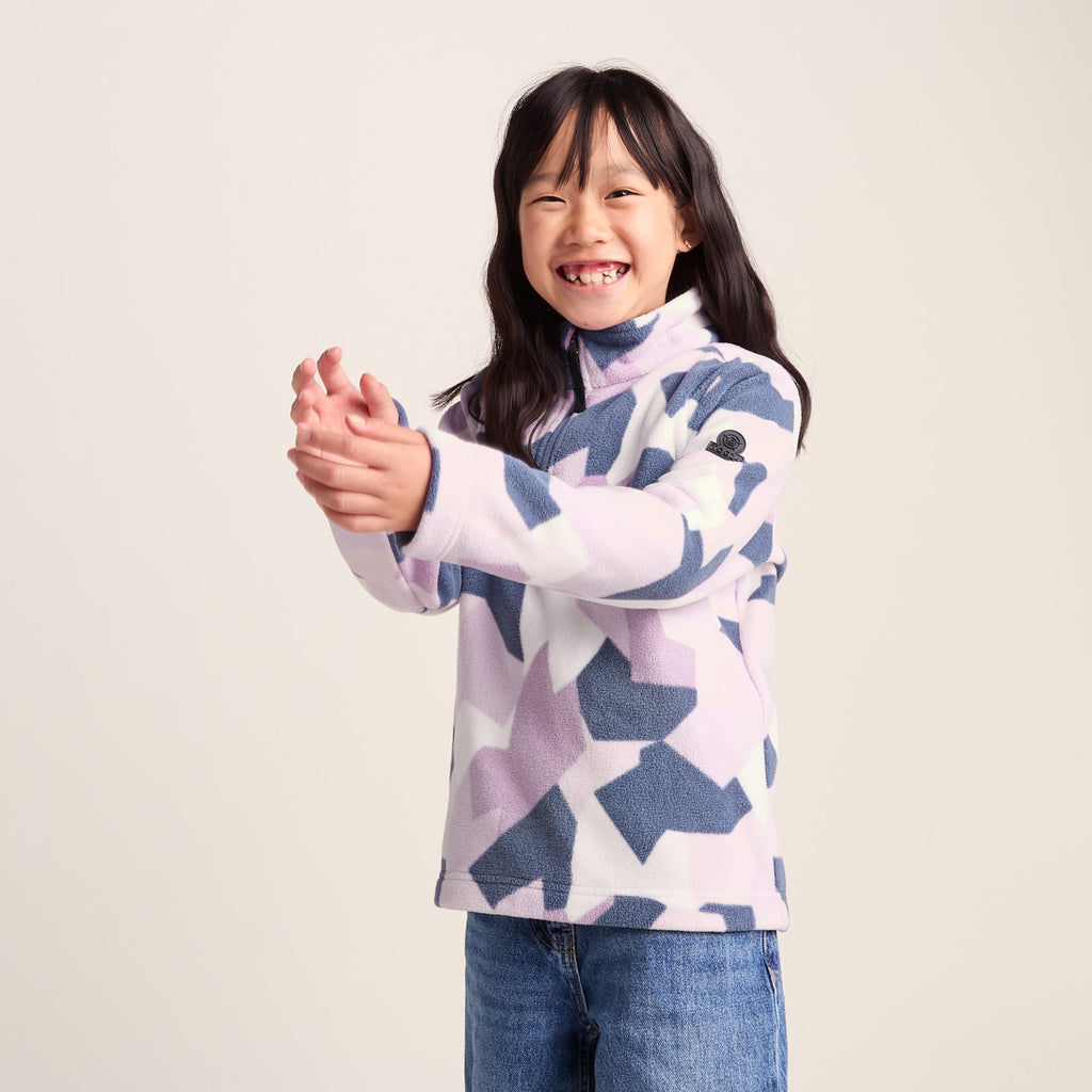 Toffolo Kids Zipneck Fleece - Abstract Mountain Print - Image 7