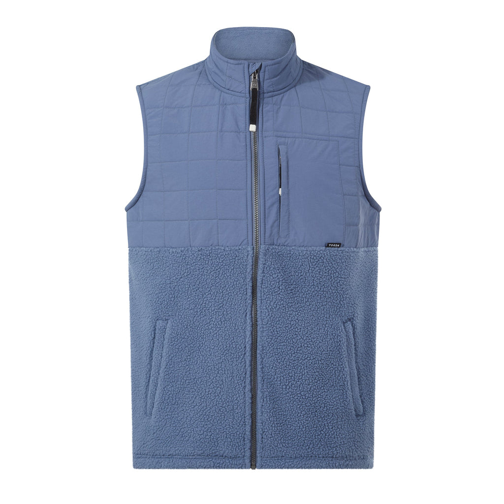 Tony Mens Padded Sherpa Gilet - Smokey Blue - Image 7