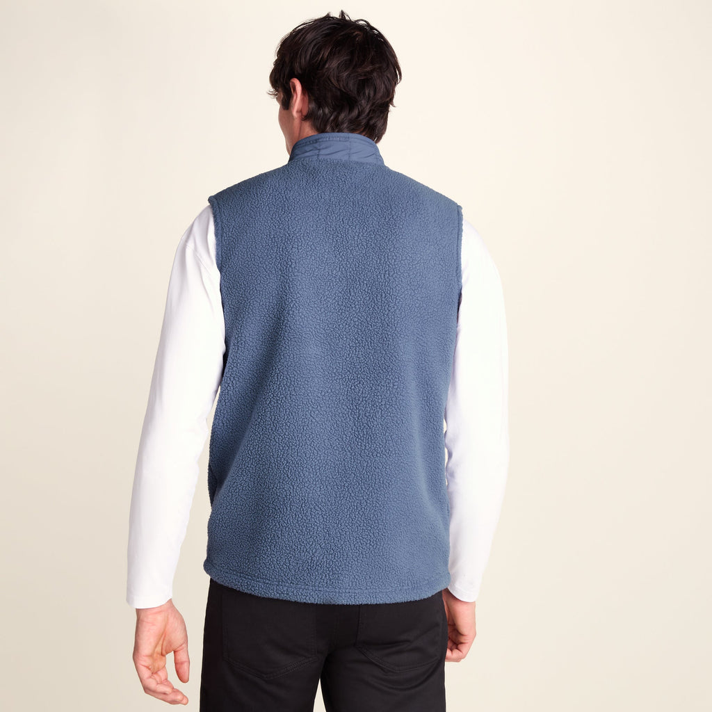 Tony Mens Padded Sherpa Gilet - Smokey Blue - Image 3