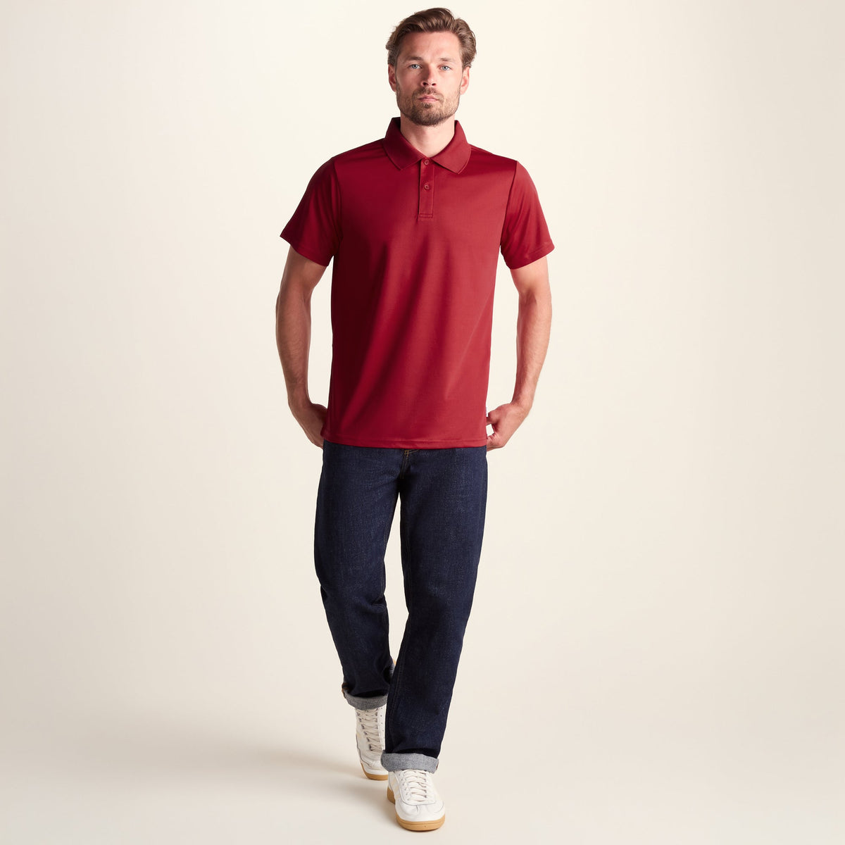 Torres Mens Tech Polo - Chilli - Image 2