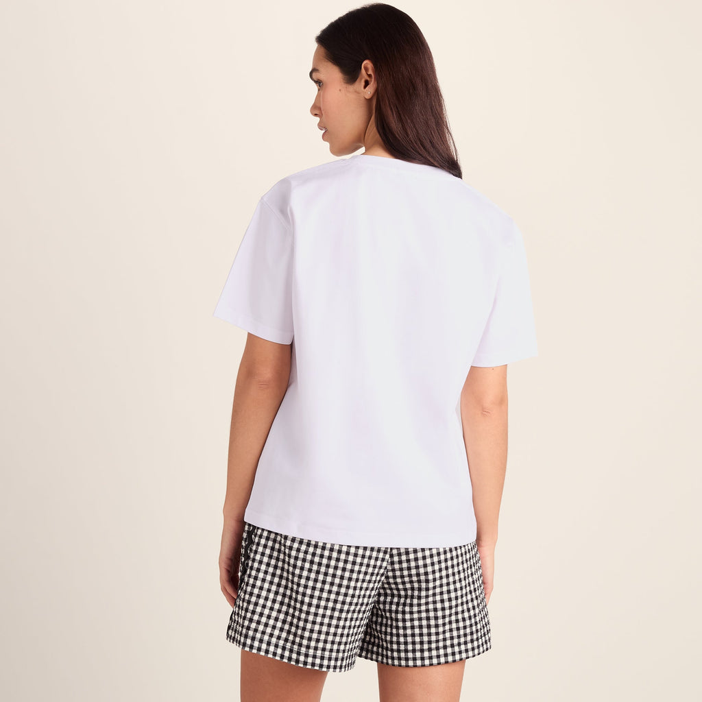 Trissy Womens Premium Supersoft Relaxed Fit T-Shirt - Optic White/Green - Image 3