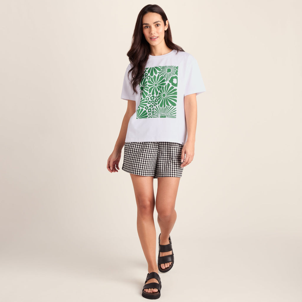 Trissy Womens Premium Supersoft Relaxed Fit T-Shirt - Optic White/Green - Image 6