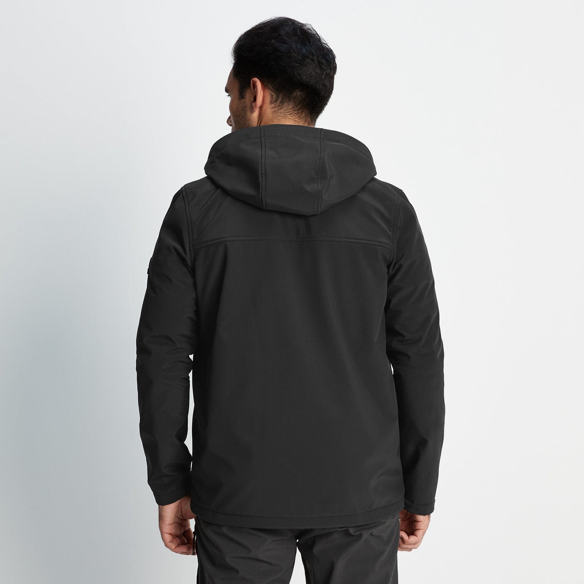 Truro Mens Hooded Softshell Jacket - Black - Image 6
