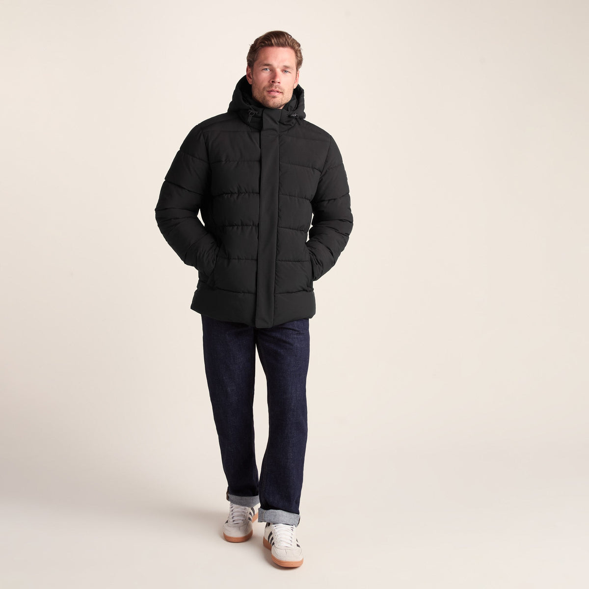 Tunnard Mens Short Shower Resistant Insulated Jacket - Black - Image 6