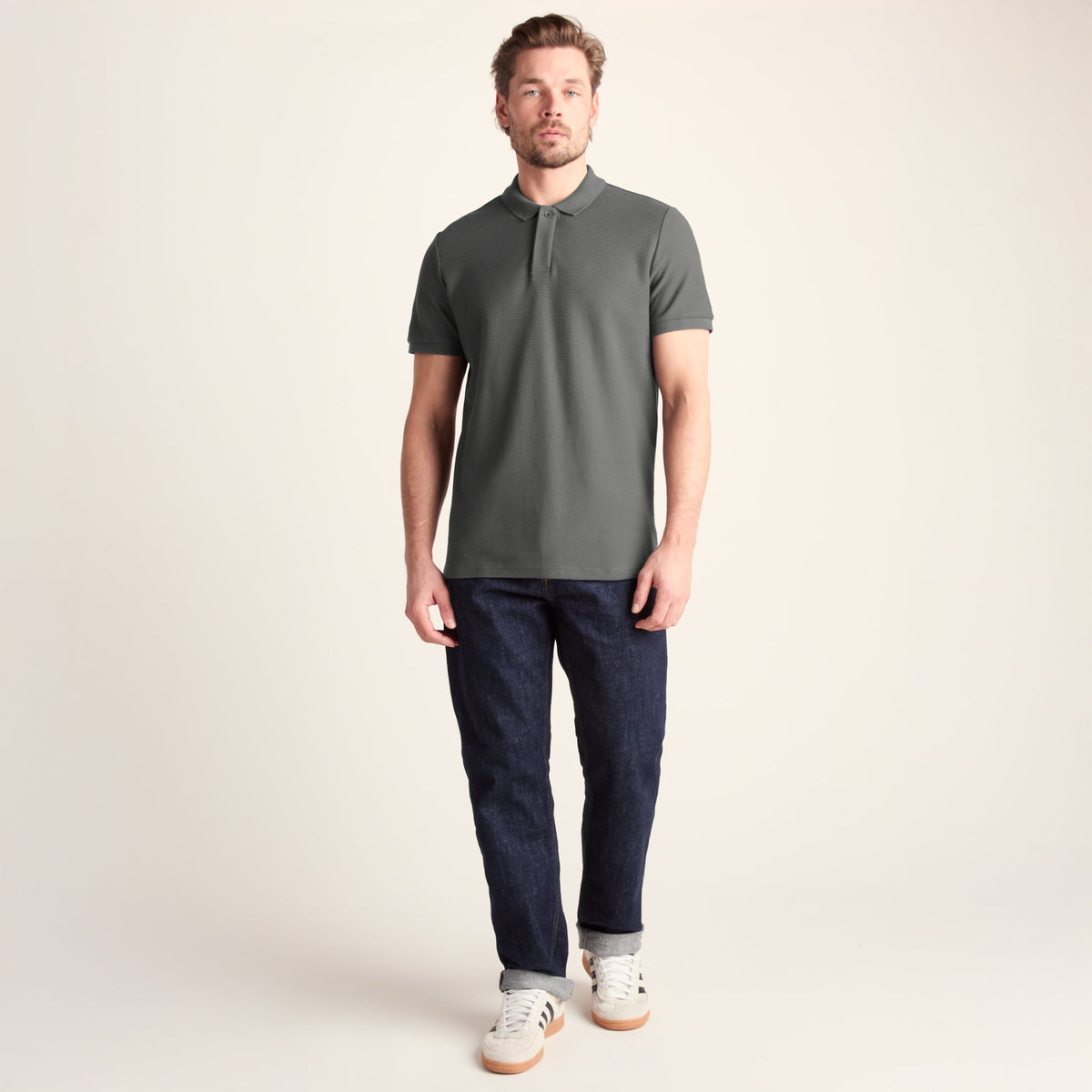 Varris Mens 100% Cotton Supersoft Polo Shirt - Deep Slate - Image 2