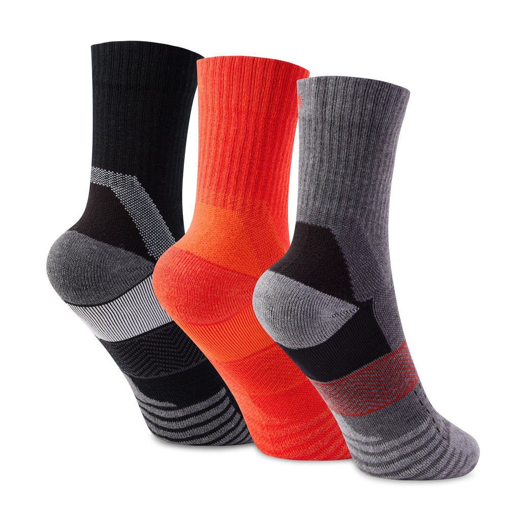 Wels 3Pack Mens Trek Socks - Black/Fiery Orange/Dark Grey Marl - Image 2
