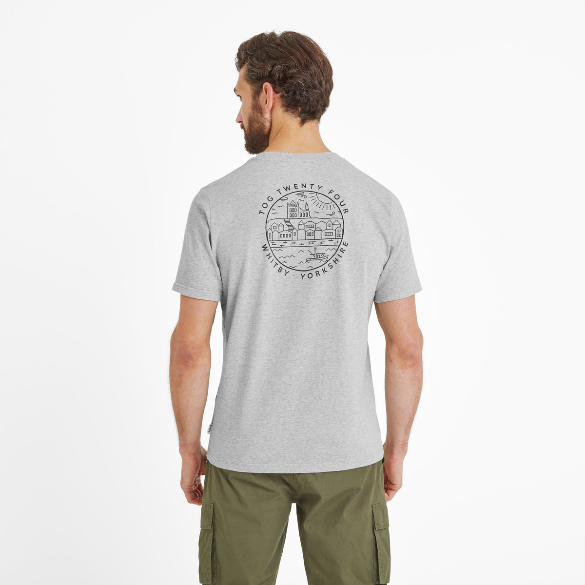 Whitby Mens 100% Cotton Supersoft T-Shirt - Light Grey Marl - Image 2