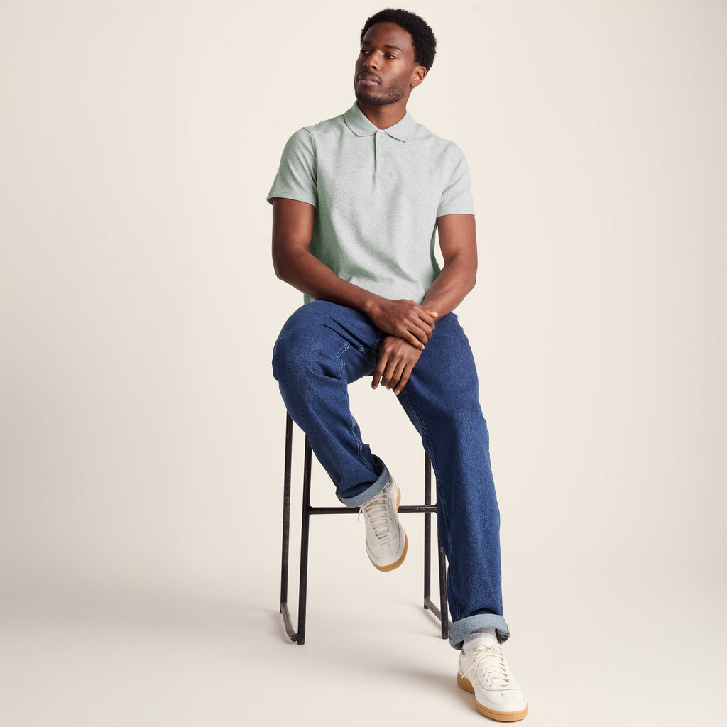 Zaden Mens Polo Shirt - Light Grey Marl - Image 4