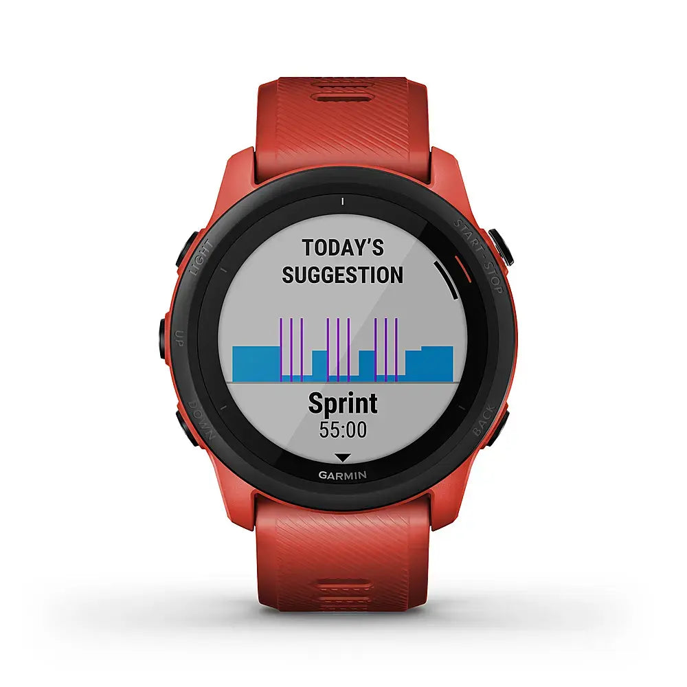 Garmin Forerunner 745 GPS Watch 30mm - Fiber Magma Red w/ Red Silicone Band - 010-02445-02 - Image 3