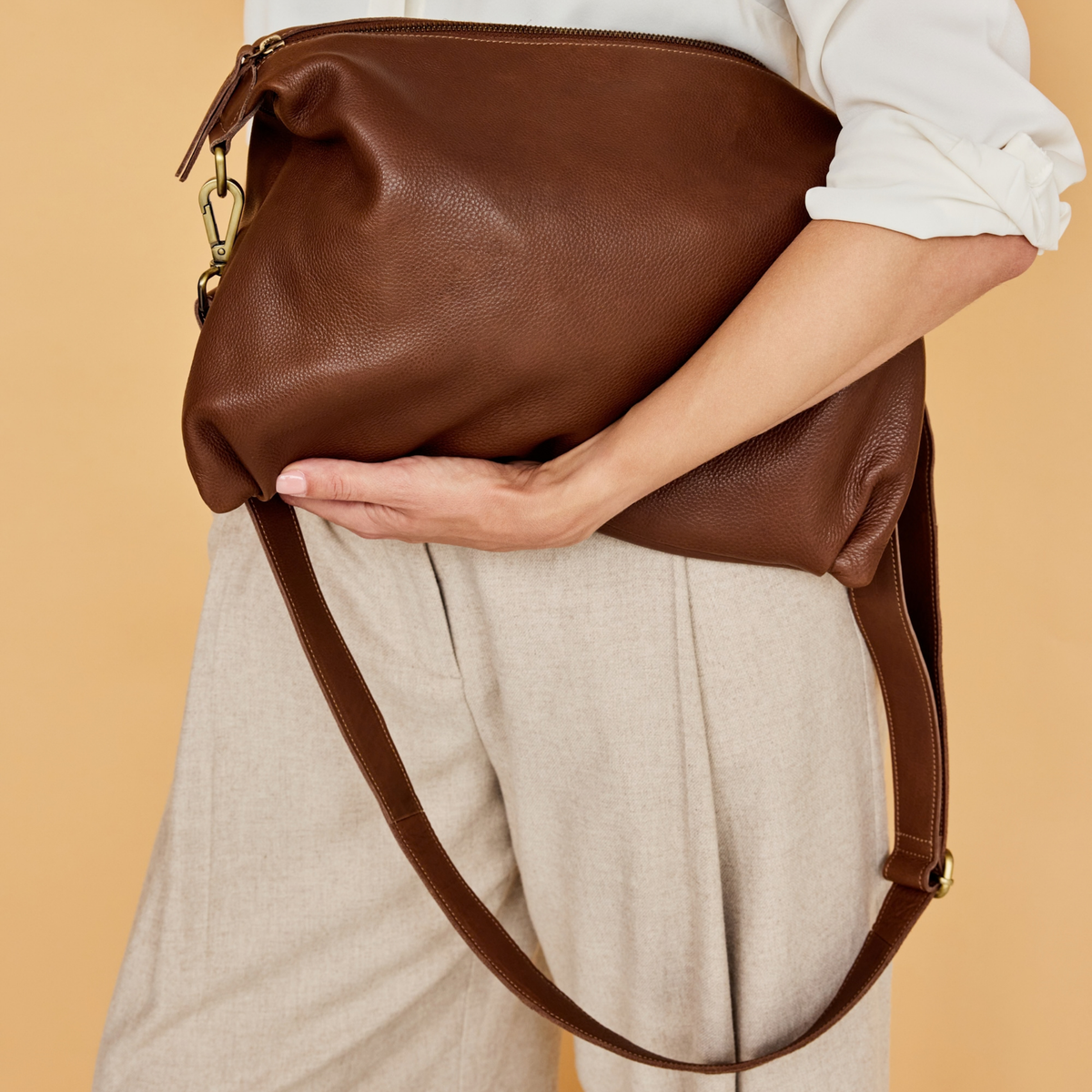 Avery Milled Leather Crossbody Bag - Image 19