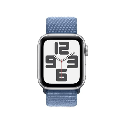 Apple Watch SE 2nd Generation (GPS) 40mm Silver Aluminum Case with Winter Blue Sport Loop - MRE33LL/A - Image 2